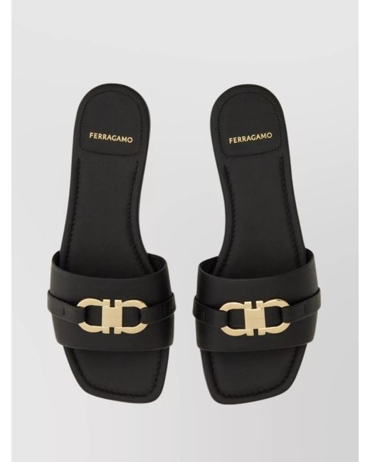 Ferragamo Multicolor Leather Slide Sandals