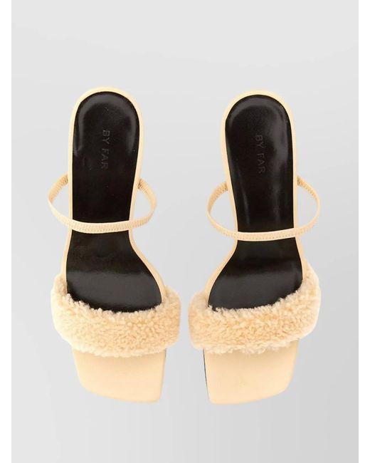 By Far Natural Leather Stiletto Sandals