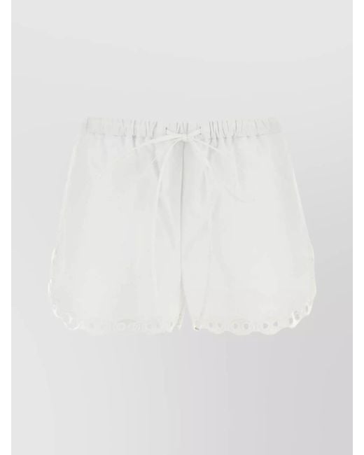 Gucci White Cotton Poplin Shorts