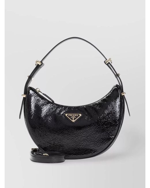 Prada Black Arque Naplak Shoulder Bag
