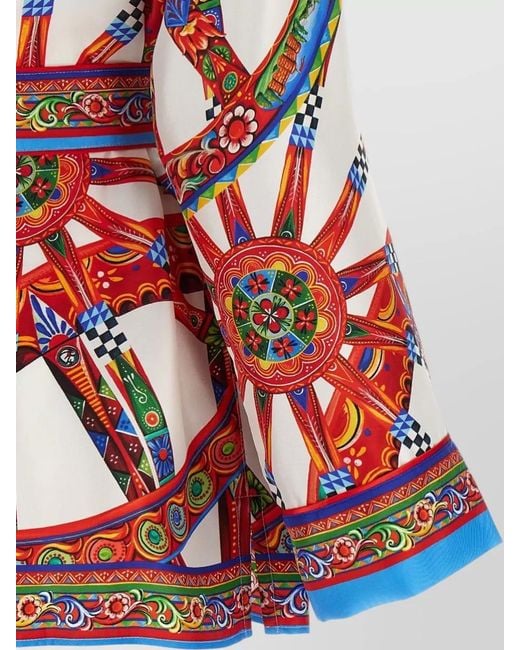 Dolce & Gabbana Red Silk Printed Shirt Jacket