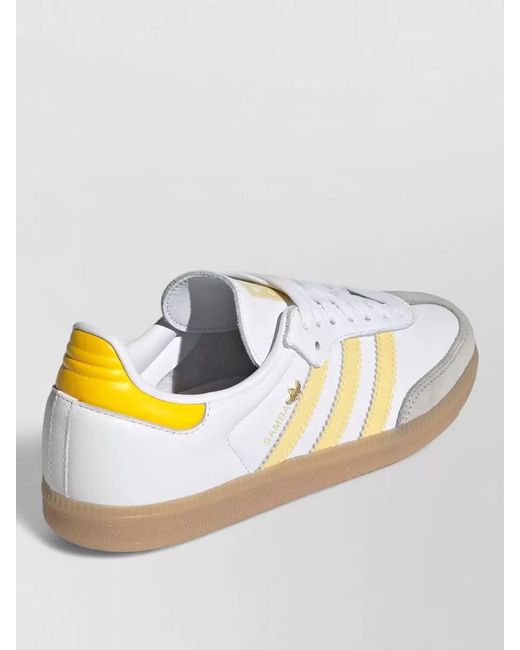 Adidas White Samba Og Sneakers Leather Upper Rubber Outsole