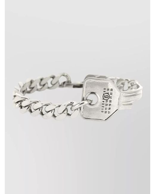 MM6 by Maison Margiela Metallic Chain Bracelet Featuring Key Charm Detail