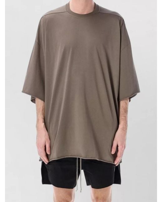 Rick Owens Gray Jumbo Oversized Cotton Jersey Crewneck T-Shirt for men