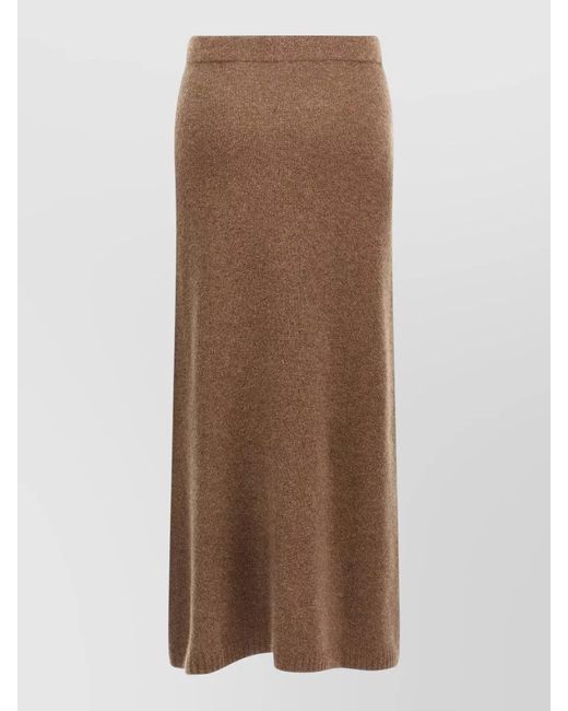 Max Mara Brown Dorina Cashmere Blend Flared Midi Skirt