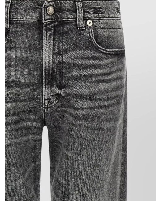 R13 Gray Boyfriend Fit Jeans Belt Loops Five Pockets