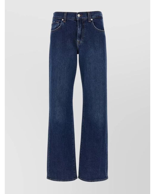 7 For All Mankind Blue 'Tess' Jeans With Back Patch Pockets