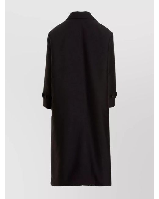 Valentino Garavani Black Reversible Long Single Breasted Coat for men