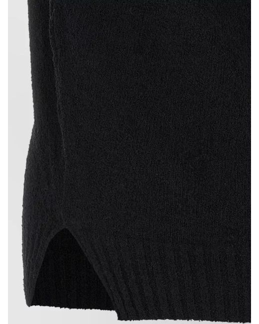 Ma'ry'ya Black Bouclé Cotton Short-Sleeve Polo Shirt for men
