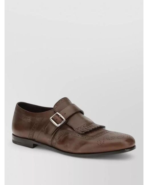 Church's Brown Calf Leather Houndstooth Slip-On Loafers for men