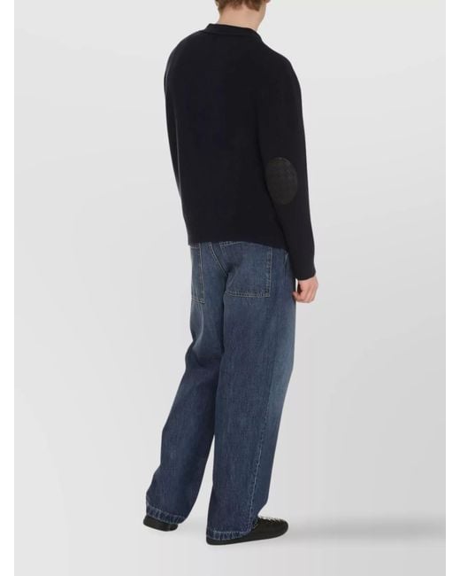 Bottega Veneta Blue Cashmere Relaxed-Fit V-Neck Cardigan for men