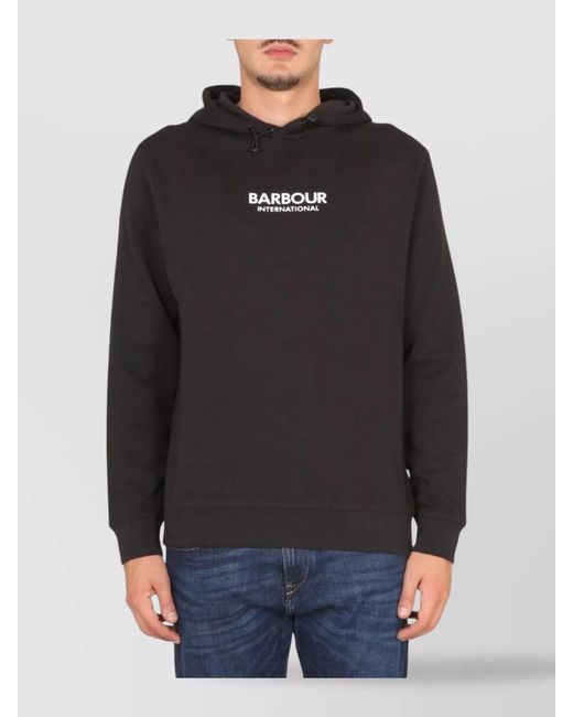 Barbour Black Hooded Hoodie for men