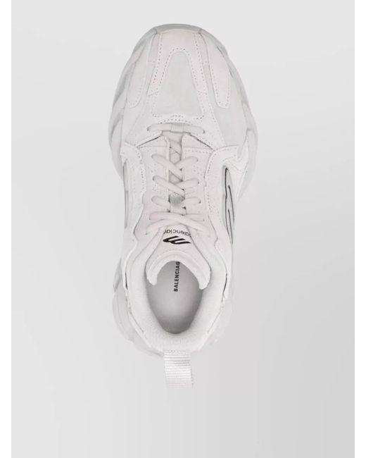 Balenciaga White Monday Leather Sneakers Chunky Sole Design
