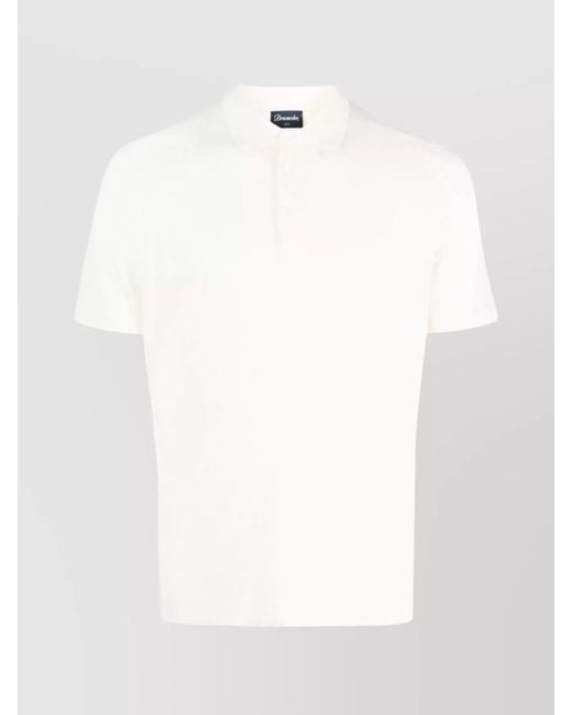 Drumohr White Short-Sleeve Polo Shirt for men