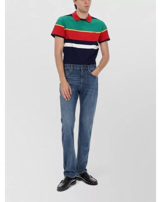 Versace Blue Cotton Denim Jeans Belt Loops Five Pockets for men