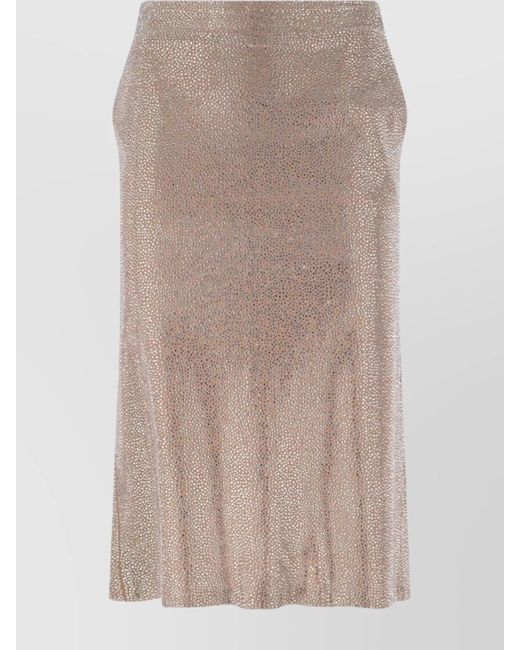 GIUSEPPE DI MORABITO Brown Metallic Finish Skirt With Back Slit And Side Pockets