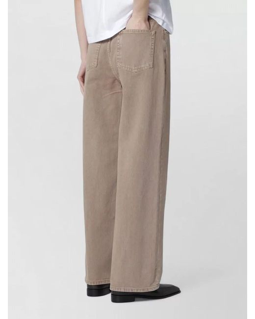 DUNST Natural Wide Leg Pants With Front And Back Pockets