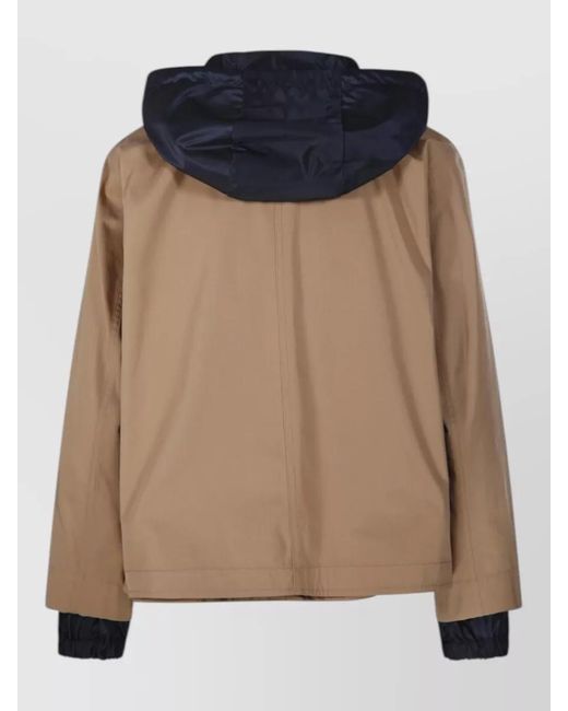 Herno Brown Hooded Jacket Two Tone Design