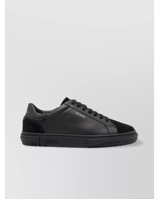 Axel Arigato Black Round Toe Low-Top Rubber Sole Sneakers for men