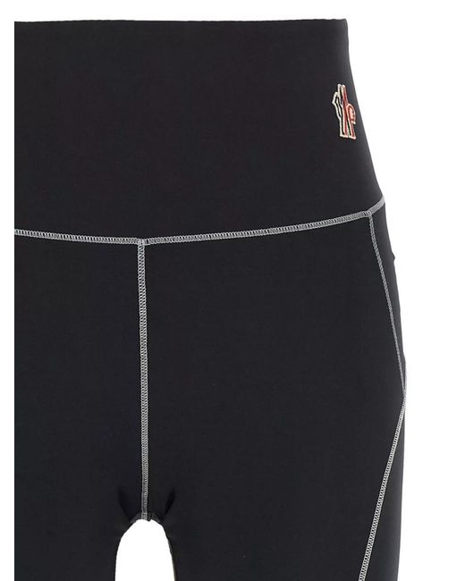 Moncler Black Logo Patch Leggings