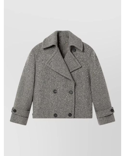 Golden Goose Deluxe Brand Gray Embellished Wool Fitted Jacket