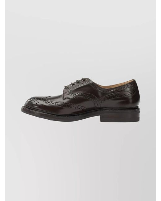 Tricker's Brown Leather Derby Shoes for men