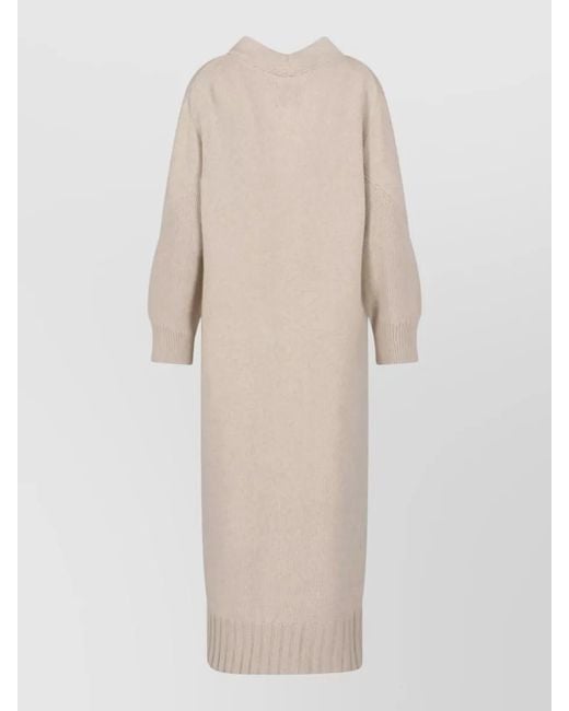 Malo Natural Crewneck Loungewear Robe Belted Waist