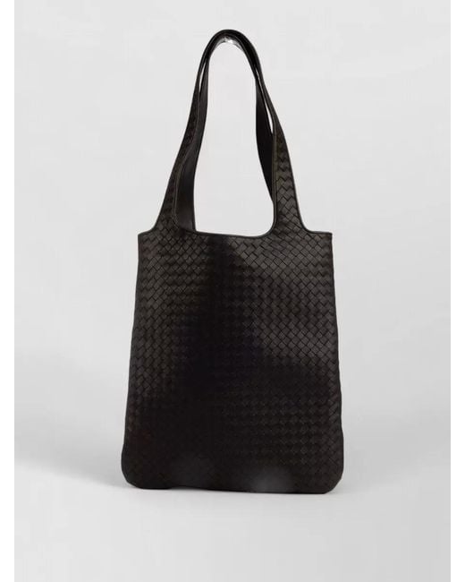 Bottega Veneta Black Tote Bag Dual Handles Woven Texture for men
