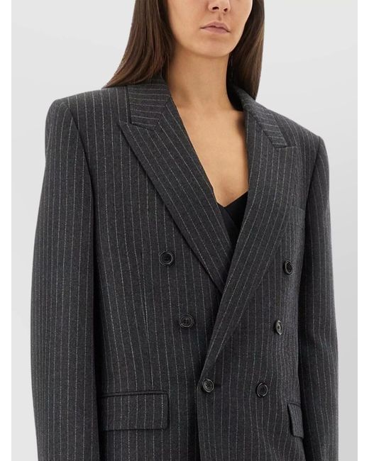 Saint Laurent Black Cassandre Double-Breasted Jacket