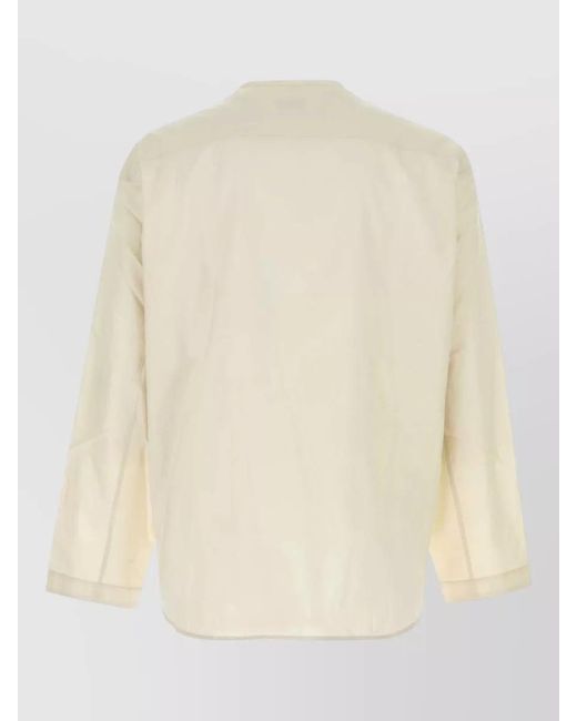 Lemaire Natural Poplin Vareuse Shirt Long Sleeves Pocket for men