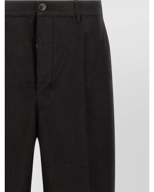 Rick Owens Black Pleated Front Tailored Pants With Back Pockets for men