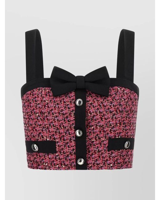 Alessandra Rich Pink Tweed Top