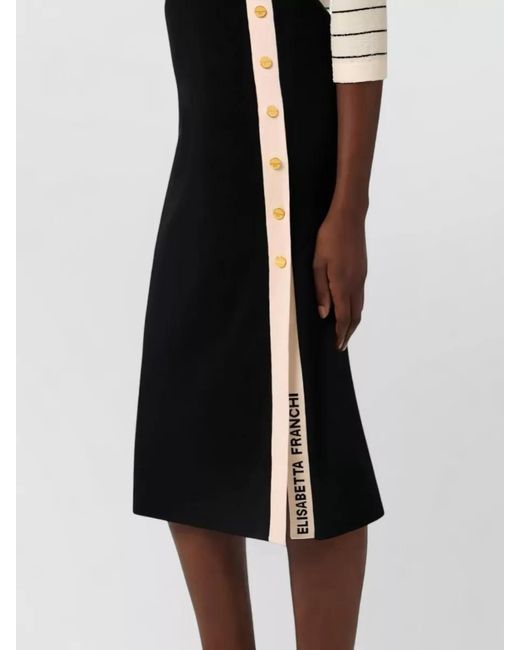 Elisabetta Franchi Blue Knitted Midi Pencil Skirt