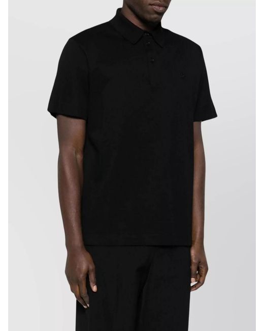 Givenchy Black Cotton Piqué Short-Sleeve Polo Shirt for men