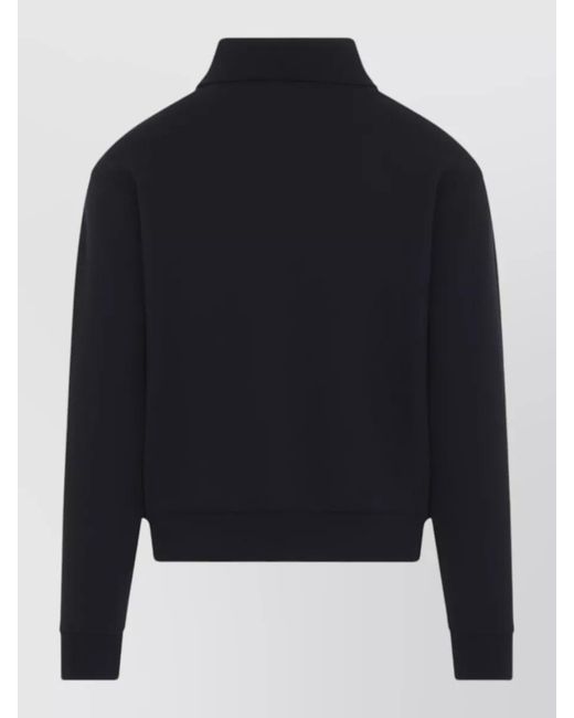 Jil Sander Blue Polo Shirt Half Zip Collar Long Sleeves for men