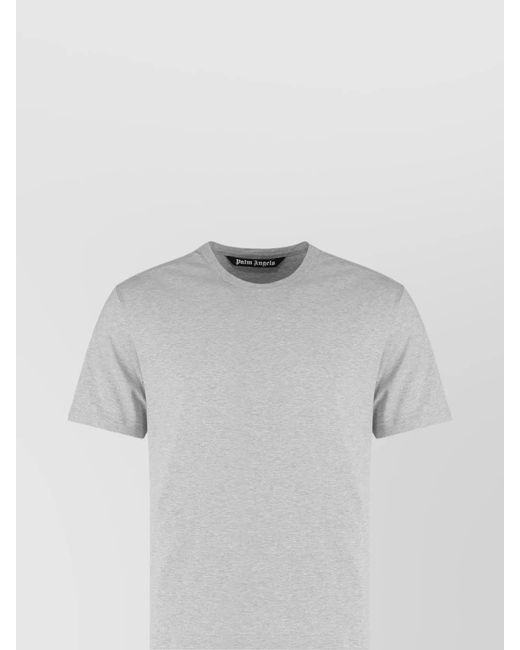 Palm Angels Gray Cotton Crew Neck Short Sleeve T-Shirts for men