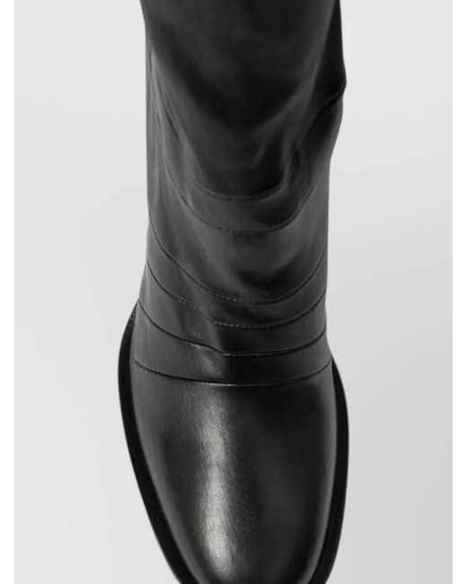 Ann Demeulemeester Black Nappa Stretch High Heel Knee Boots