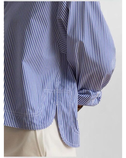 Ralph Lauren Blue Striped Collared Shirt Relaxed Fit