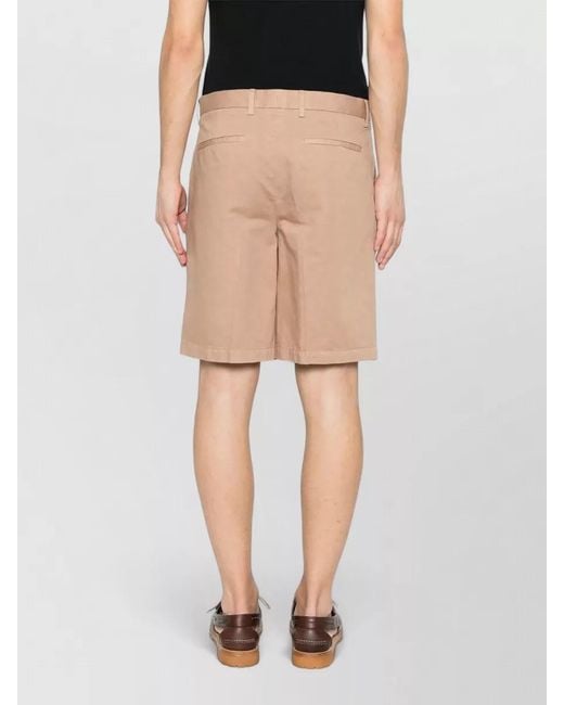 Zegna Natural Tailored Bermuda Shorts Belt Loops Pockets for men