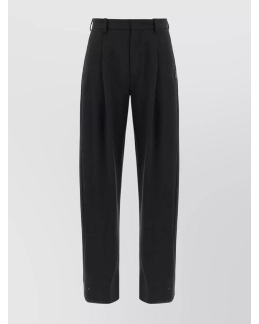Moncler Genius Black Wool Blend Pleated Straight-Leg Tailored Trousers