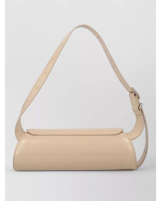 Jil Sander Natural Cannolo Small Leather Shoulder Bag