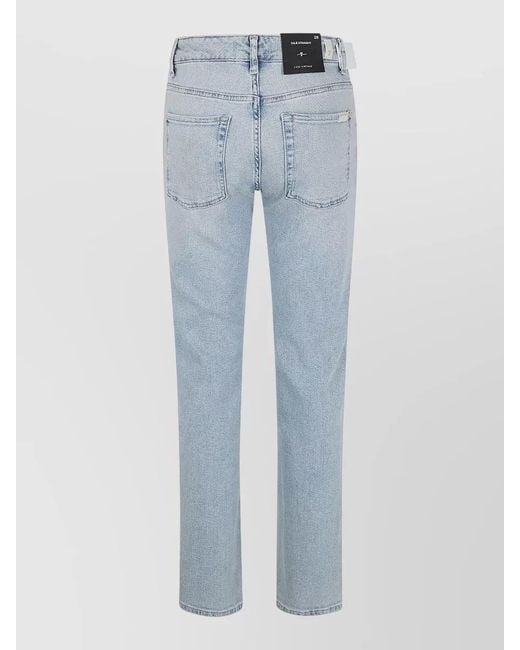 7 For All Mankind Blue Calie Straight Leg Denim Five Pocket Trousers