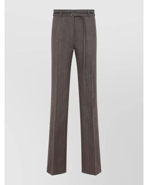 Dries Van Noten Gray Wool Tailored Trousers