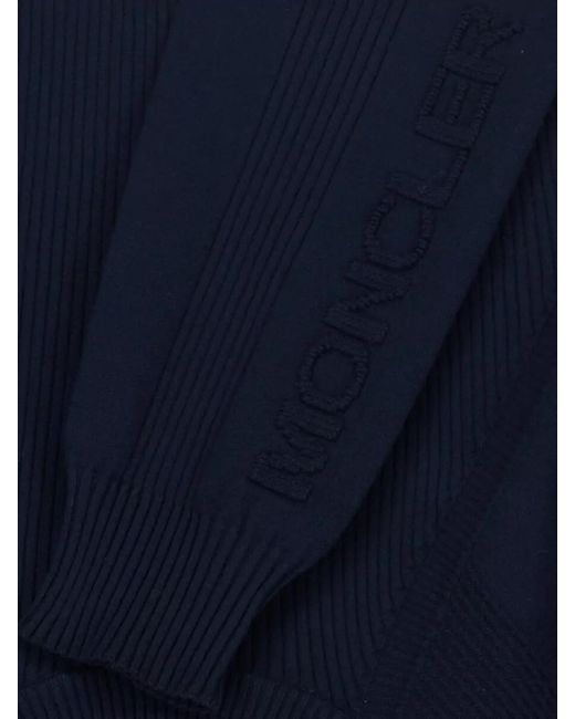 Moncler Blue Ribbed Crewneck Sweatshirt