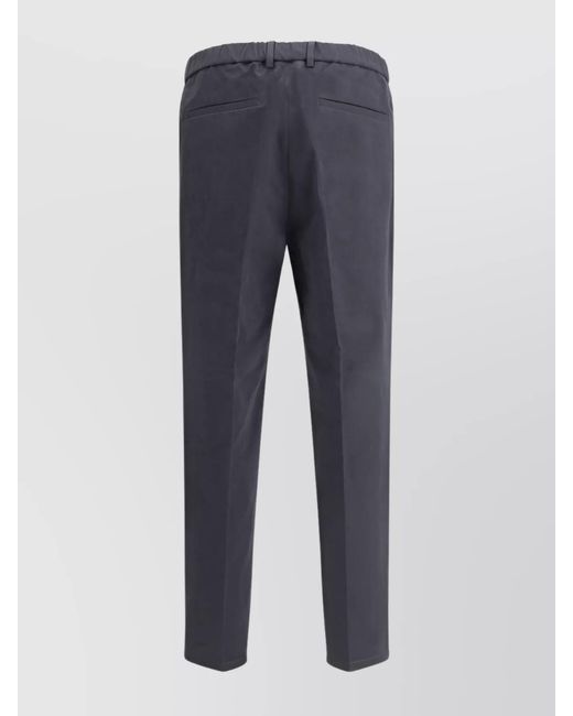 Jil Sander Blue Cotton Straight-Leg Trousers for men