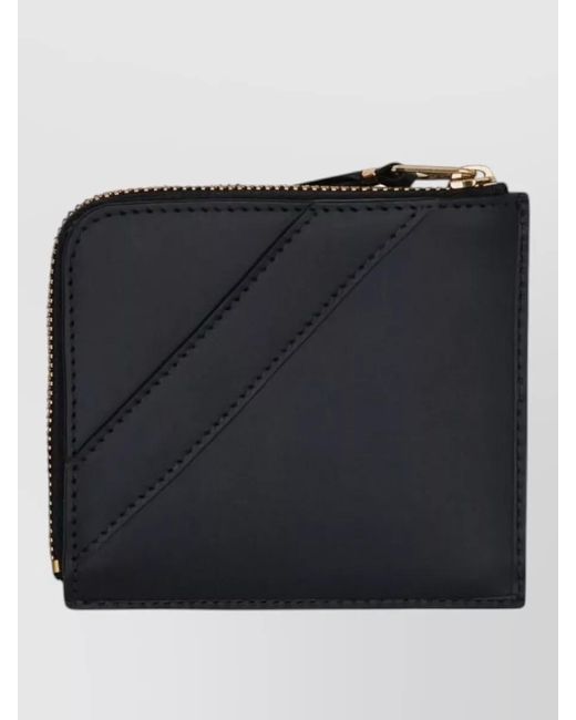 Comme des Garçons Black Leather Bow-Appliqué Zip-Around Wallet