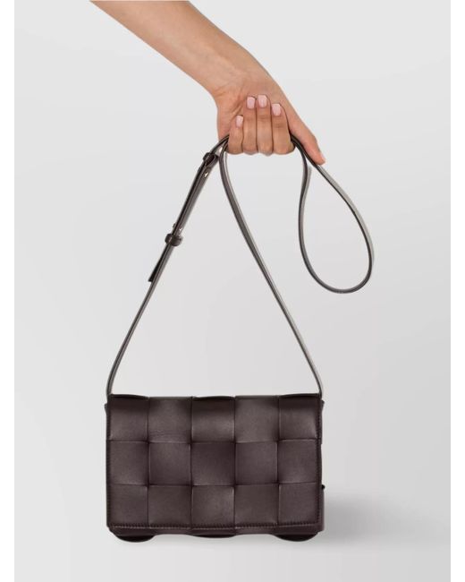 Bottega Veneta Black Cassette Lambskin Shoulder Bag