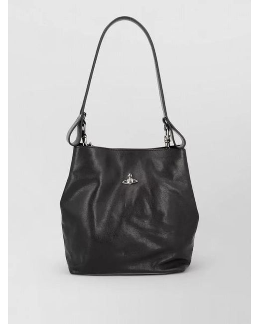 Vivienne Westwood Black Bucket Bag Soft Texture Shoulder Strap