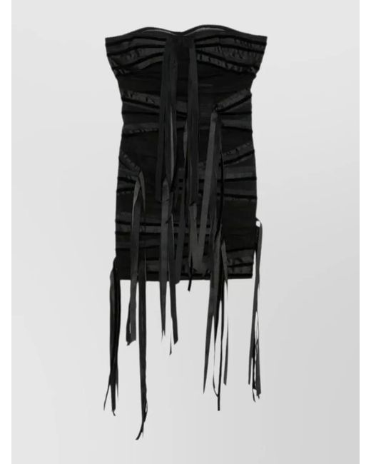 The Attico Black Off-The-Shoulder Mini Dress
