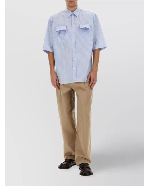 Moschino Blue Cotton Cuff Detail Shirt for men